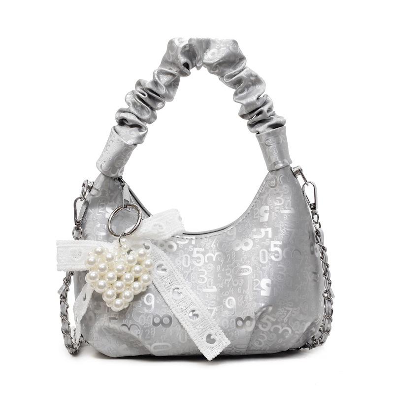 Handtasche Neue Vielseitige Kettentasche Umhängetasche Mode Schulter Damen Tasche no pendant silber von Joom DACH