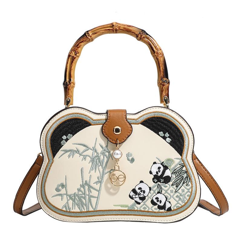 Handtasche im chinesischen Stil mit Bambusknoten-Stickerei, chinesischer Stil, für Damen, Sommer-Mode, Nische, Textur, Umhängetasche von Joom DACH