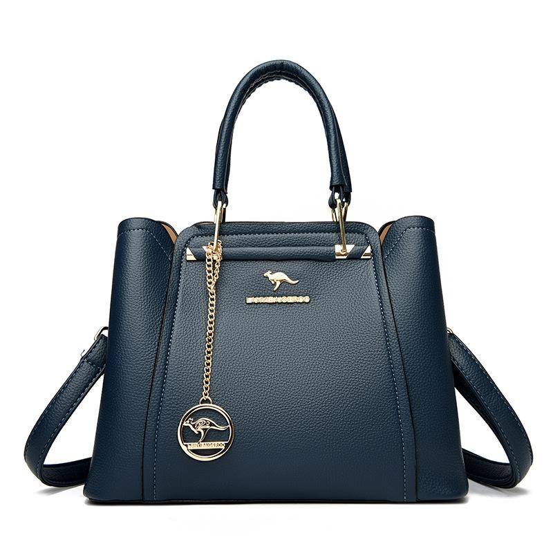 Handtasche im lässigen Design für Damen, modische Umhängetasche mit großem Fassungsvermögen, Reißverschluss und Polyesterfutter blau von Joom DACH