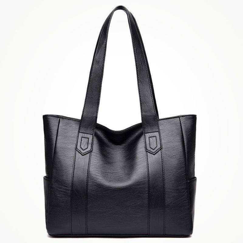 Handtaschen Große Damen Lederhandtasche Tote+Schulter Shopping Shopper Bag One Size schwarz von Joom DACH