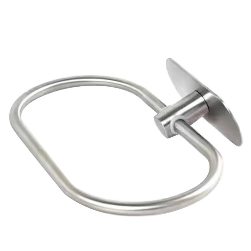Handtuchring Edelstahl Wandmontage Stanzfreie Installation Modern Oval Handtuchhalter Silber silber von Joom DACH