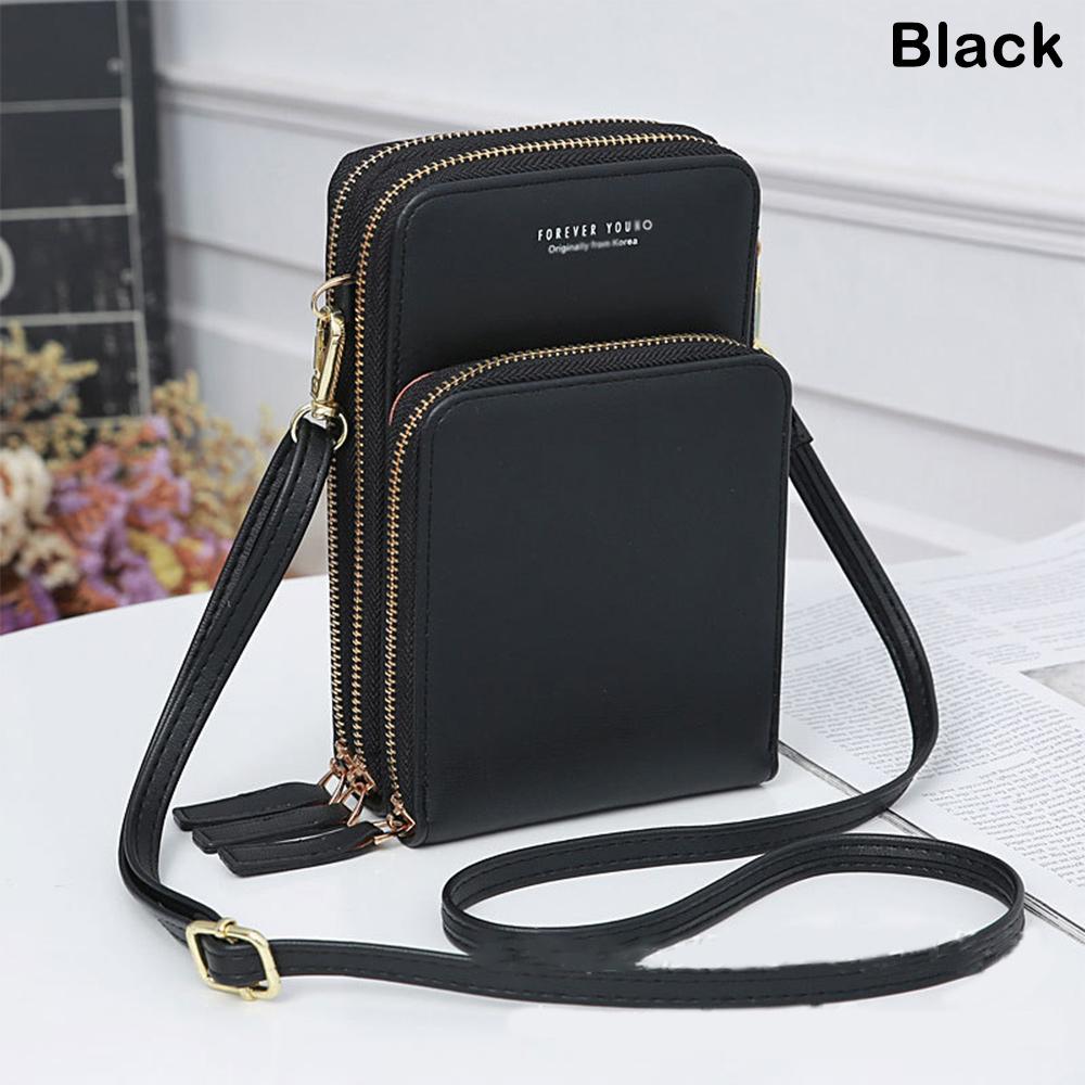 Handy-Geldbörse, kleine Umhängetasche, Handytasche, modisch, für den täglichen Gebrauch, Kartenhalter, Mini-Umhängetasche für Damen schwarz von Joom DACH