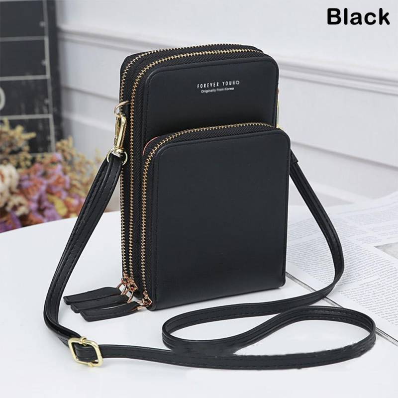 Handy-Geldbörse, kleine Umhängetasche, Handytasche, modisch, für den täglichen Gebrauch, Kartenhalter, Mini-Umhängetasche für Damen schwarz von Joom DACH