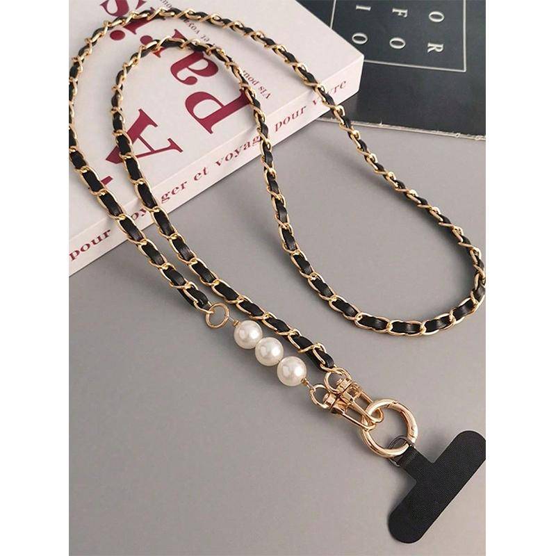 Handy-Lanyard Damen Langhals- und Schultergurt Handyhülle Universelles Lanyard Lang Crossbody Perlen-Pick-up-Kette von Joom DACH
