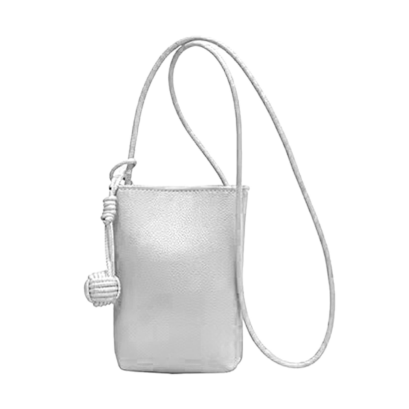 Handy Schultertasche PU Leder Niedliche Mini Geldbörse Über Schultergurt Messenger Bag für Damen weiß von Joom DACH