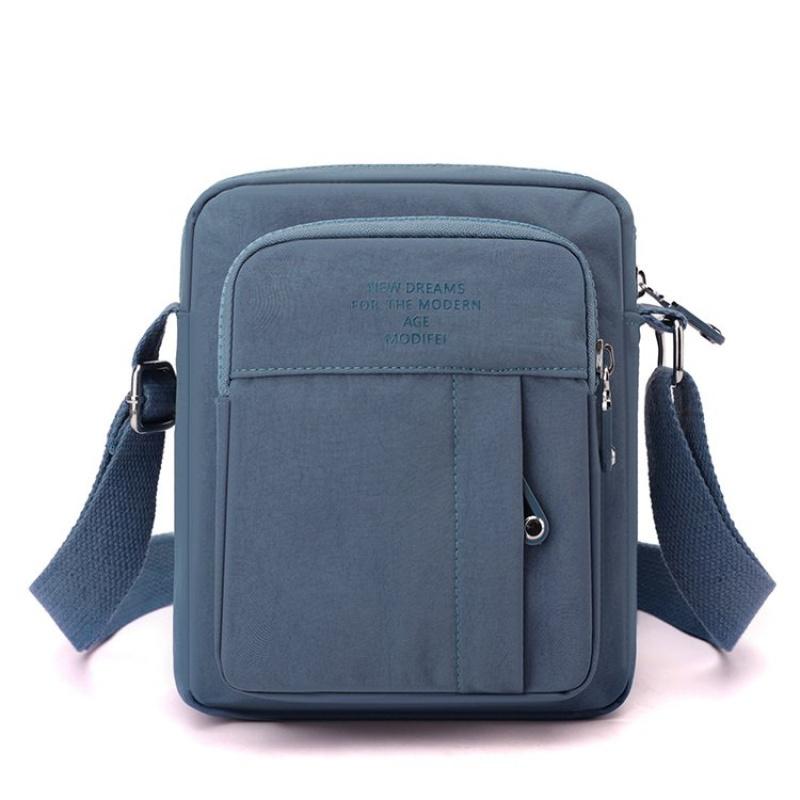 Handytasche Damen Mini Reise Umhängetasche Tägliche Mehrschichtige Reißverschlusstasche Lässige Outdoor Reise Nylontasche blau von Joom DACH