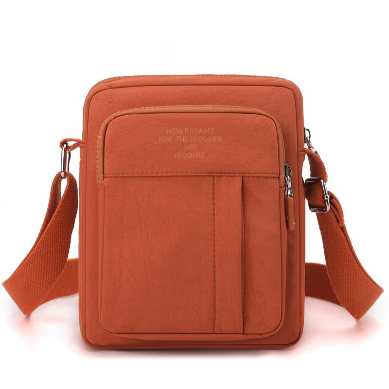 Handytasche Damen Mini Reise Umhängetasche Tägliche Mehrschichtige Reißverschlusstasche Lässige Outdoor Reise Nylontasche orange von Joom DACH