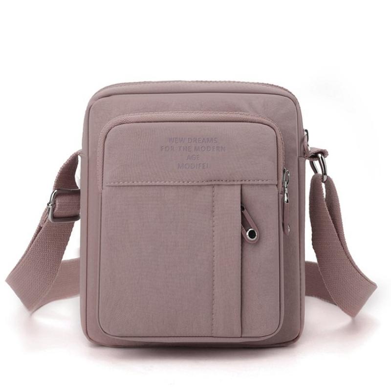Handytasche Damen Mini Reise Umhängetasche Tägliche Mehrschichtige Reißverschlusstasche Lässige Outdoor Reise Nylontasche violett von Joom DACH