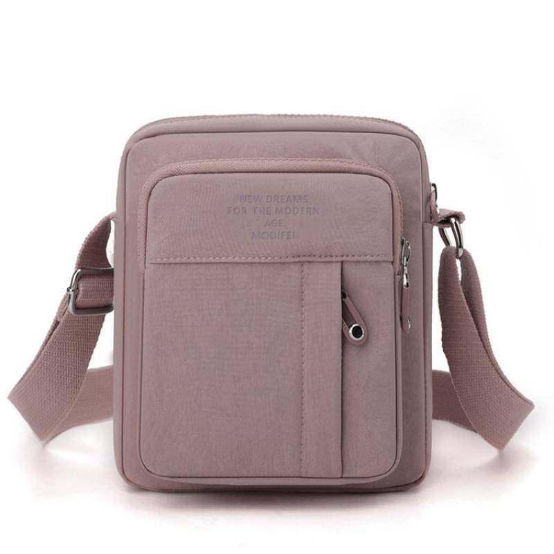Handytasche Damen Mini Reise Umhängetasche Tägliche Mehrschichtige Reißverschlusstasche Lässige Outdoor Reise Nylontasche violett von Joom DACH