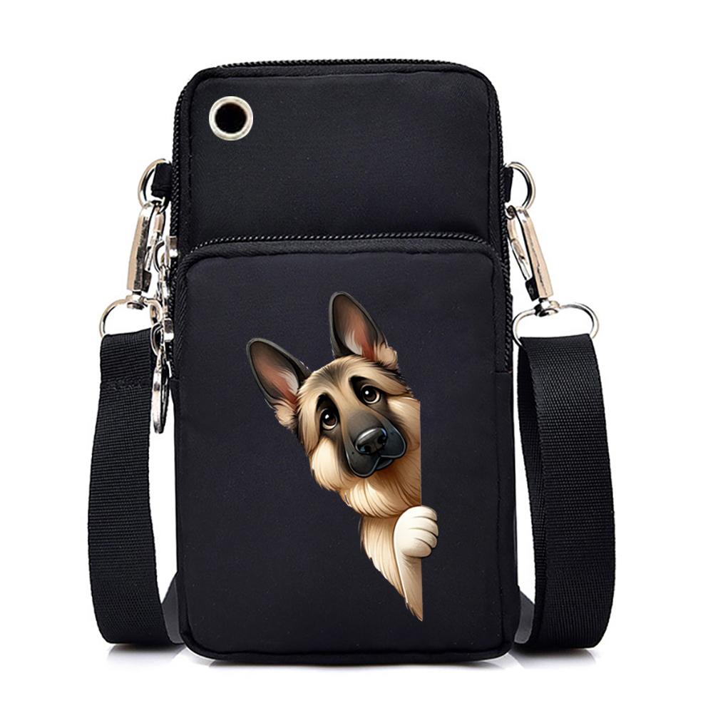 Handytasche mit lustigem Anime-Hunde-Print, Schulter-Umhängetasche, Damen und Herren, Münzgeldbörse, Handtasche, Tierliebhaber, kleine Umhängetasche von Joom DACH