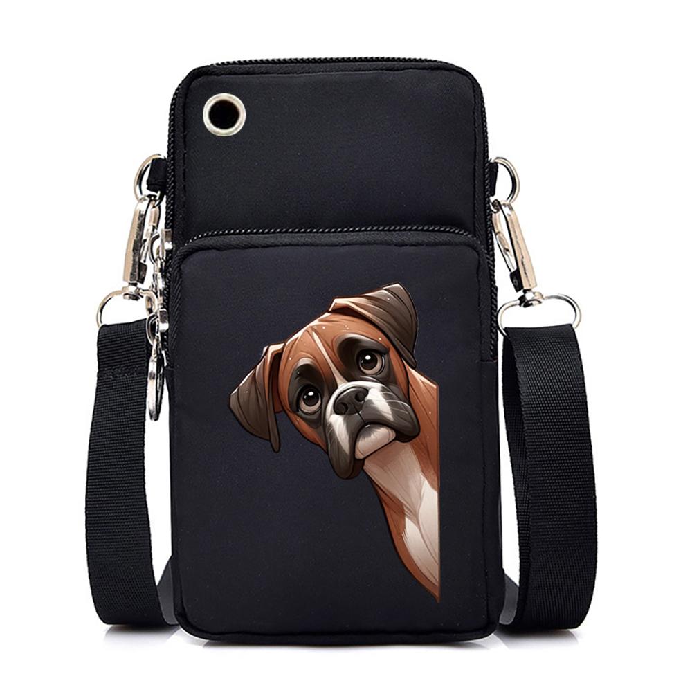 Handytasche mit lustigem Anime-Hunde-Print, Schulter-Umhängetasche, Damen und Herren, Münzgeldbörse, Handtasche, Tierliebhaber, kleine Umhängetasche von Joom DACH