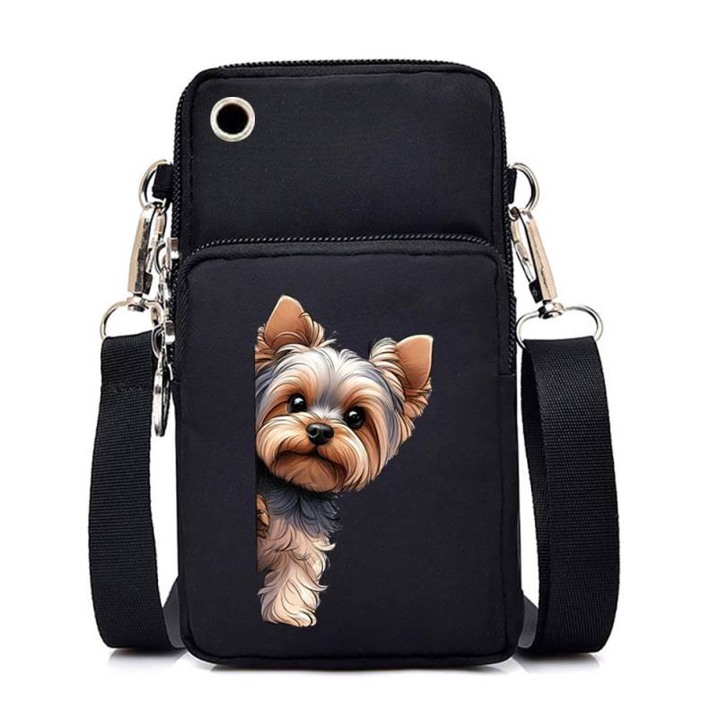 Handytasche mit lustigem Anime-Hunde-Print, Schulter-Umhängetasche, Damen und Herren, Münzgeldbörse, Handtasche, Tierliebhaber, kleine Umhängetasche von Joom DACH