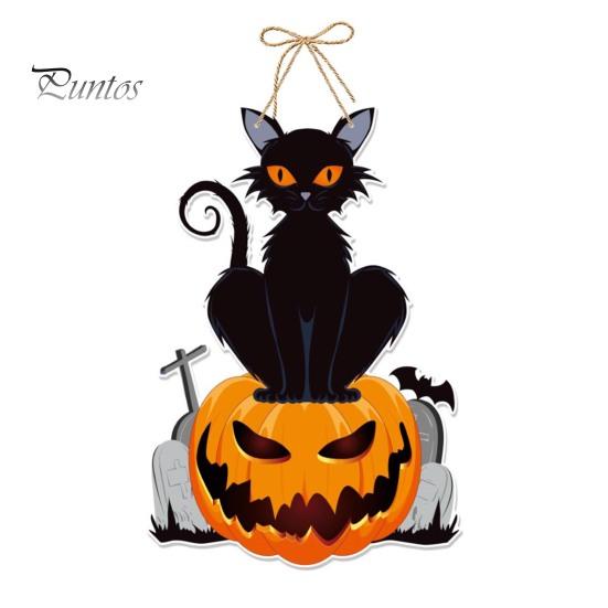 Happy Halloween Türschild, gruseliger Kürbis, Geist, Fledermaus, Skelett, für drinnen und draußen, Haustür, Wandbehang, Dekoration, Willkommen, Türschild, Zuhause, Partyzubehör von Joom DACH