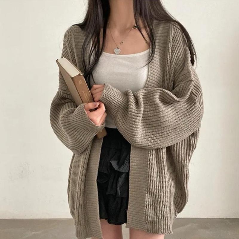 Harajuku Oversize Cardigan Pullover Frauen Casual Lose Faul Wind Koreanische Tops Vintage Langarm Dame Einfache Design Strickjacke One size kaffeebraun Harajuku Oversize Cardigan Pullover Frauen Casual Lose Faul Wind Koreanische Tops Vintage Langarm Dame Einfache Design Strickjacke One size kaffeebraun von Joom DACH