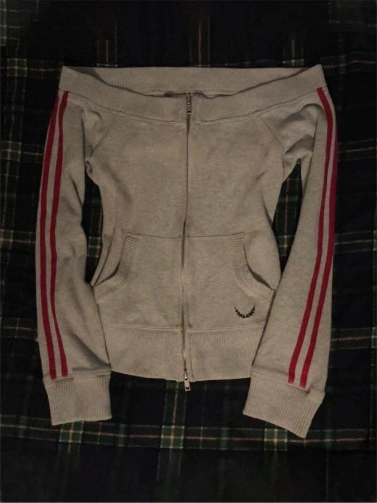 Harajuku Sportliche Streetwear Klassische Oberteile Modekleidung Damen Y2K Chic Gerade Schulter Sweatshirts Langarmjacken Mantel S grau von Joom DACH