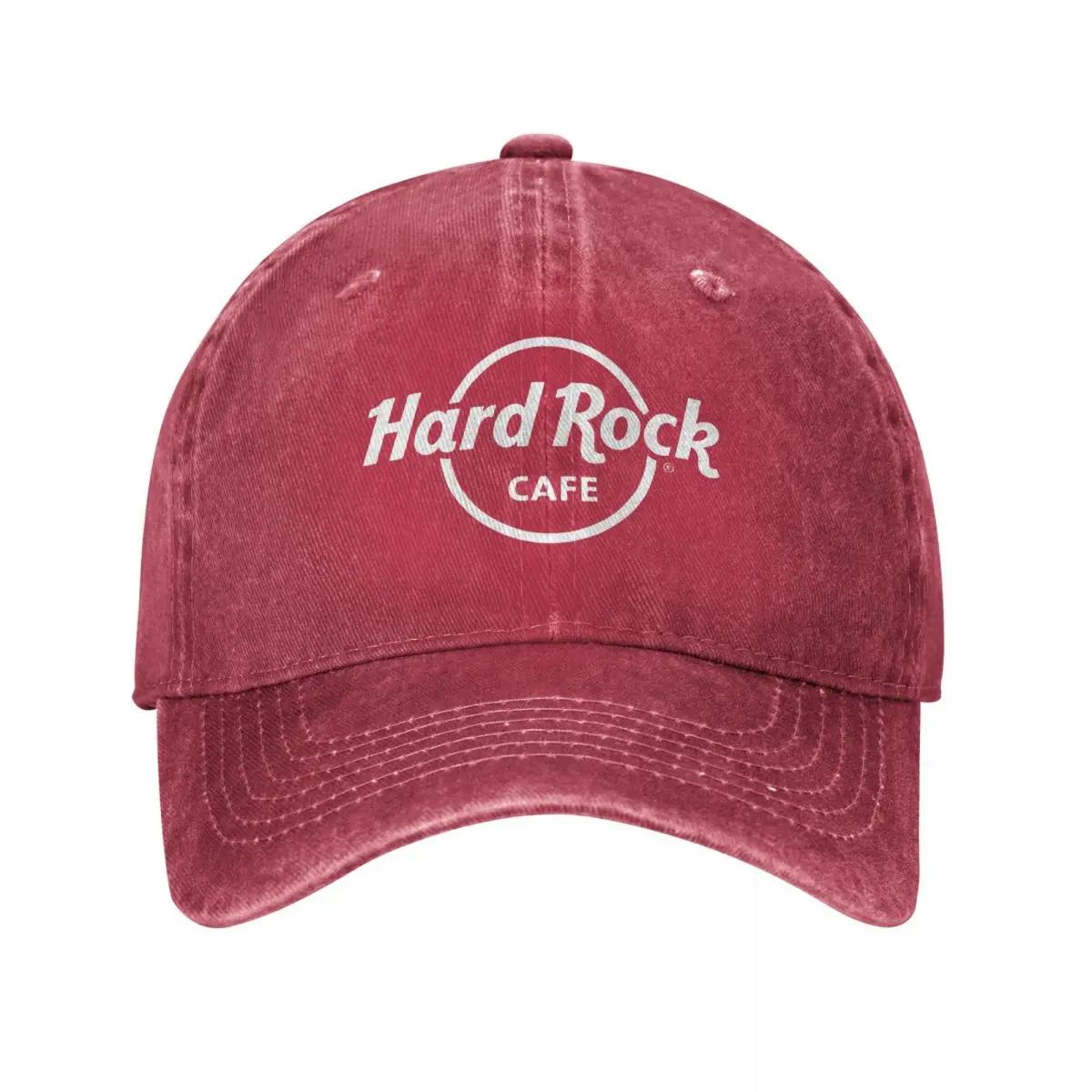 Hard Rock Logo Cafés Baseballkappe Vintage Distressed Denim Gewaschene Restaurant Bar Kappe Herren Damen Outdoor All Hat Adjustable rot von Joom DACH
