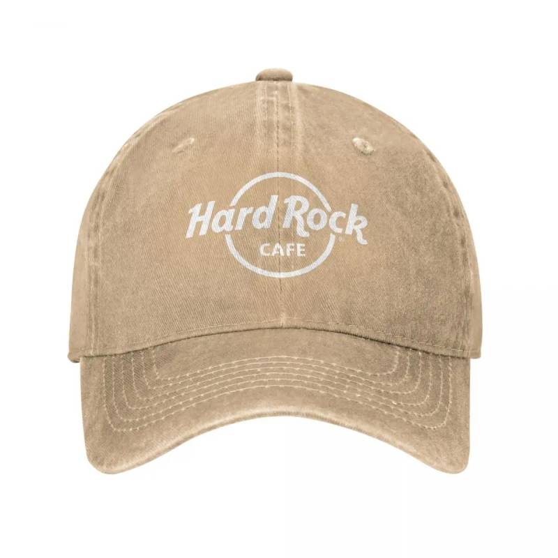 Hard Rock Logo Cafés Baseballkappe Vintage Distressed Denim Gewaschene Restaurant Bar Kappe Herren Damen Outdoor All Hat Adjustable khaki von Joom DACH