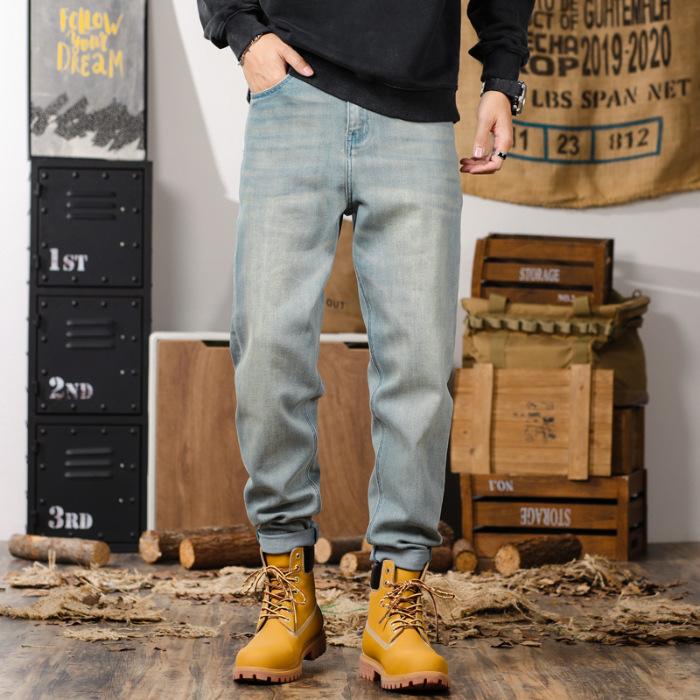 Haremjeans Herren Herbst Baumwolle Gerade Haremhose Herren Herbst Amerikanische Modemarke Jeans Herren Herbst Winter 38 blau von Joom DACH