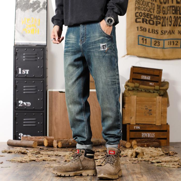 Haremjeans Herren Herbst Baumwolle Gerade Haremhose Herren Herbst Amerikanische Modemarke Jeans Herren Herbst Winter 38 blau von Joom DACH