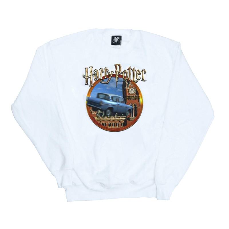 Harry Potter Damen-Sweatshirt mit fliegendem Auto XL weiß von Joom DACH