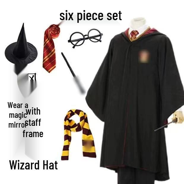 Harry Potter Gryffindor Kinder Cosplay Robe - Zauberschuluniform Set mit Accessoires Children 115 von Joom DACH