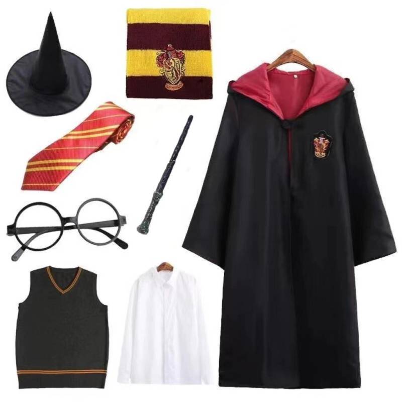 Harry Potter Gryffindor Kinder Cosplay Robe - Zauberschuluniform Set mit Accessoires Children 145 von Joom DACH