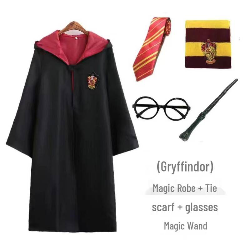 Harry Potter Gryffindor Kinder Cosplay Robe - Zauberschuluniform Set mit Accessoires Children 145 von Joom DACH