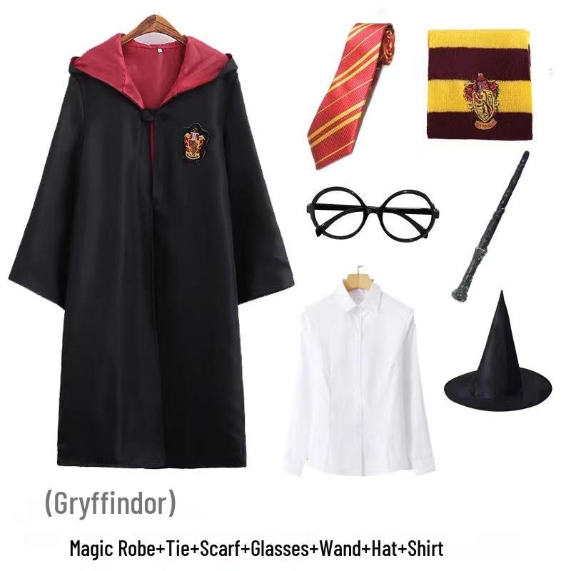 Harry Potter Gryffindor Kinder Cosplay Robe - Zauberschuluniform Set mit Accessoires Children 145 von Joom DACH