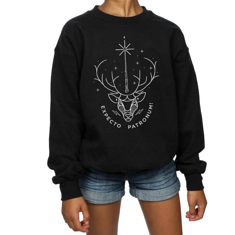 Harry Potter Mädchen-Sweatshirt mit „Expecto Patronum“-Charm 9-11 Years schwarz von Joom DACH