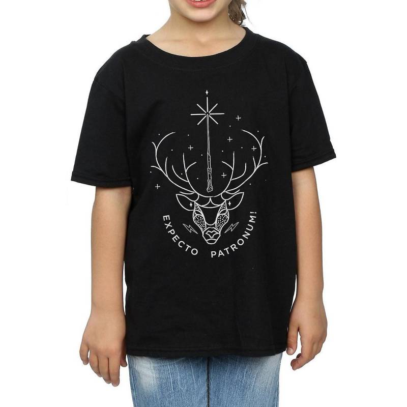 Harry Potter Mädchen-T-Shirt „Expecto Patronum“ aus Baumwolle 9-11 Years schwarz von Joom DACH