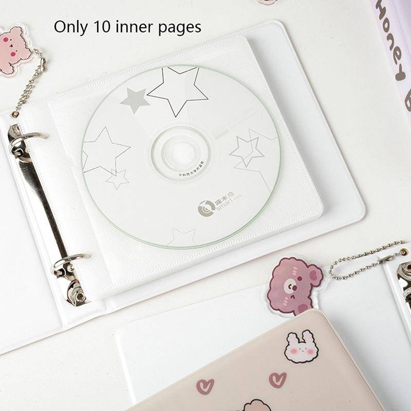 Harte CD-Hülle mit 20 Kapazitäten, Organizer, Cartoon-Bär, mit DVD-Bindertasche von Joom DACH