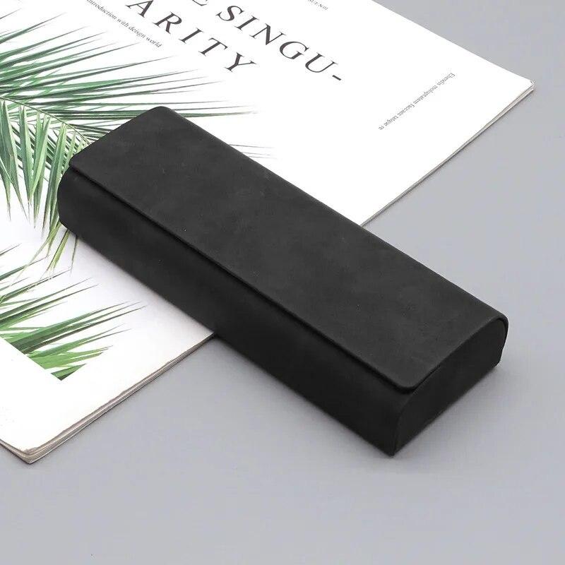 Hartschalen-Brillenetui für Herren und Damen, Brillenetui aus PU-Leder, tragbar, Anti-Extrusions-Sonnenbrillen-Aufbewahrungsbox, faltbare Brillentasche schwarz von Joom DACH