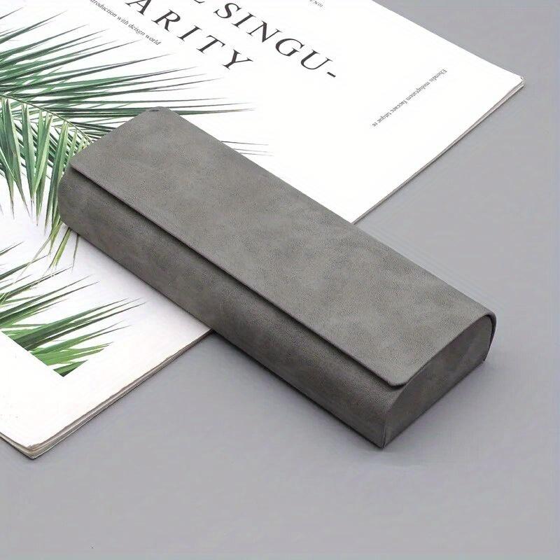 Hartschalen-Brillenetui für Herren und Damen, Brillenetui aus PU-Leder, tragbar, Anti-Extrusions-Sonnenbrillen-Aufbewahrungsbox, faltbare Brillentasche dunkelgrau von Joom DACH