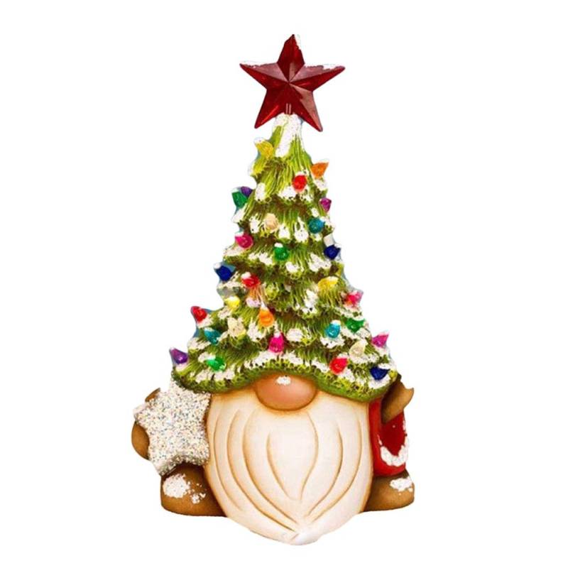Harz Gnome Weihnachten Baum Tabletop Weihnachten Baum Harz Handwerk Gnome Statue Hause Ornamente von Joom DACH