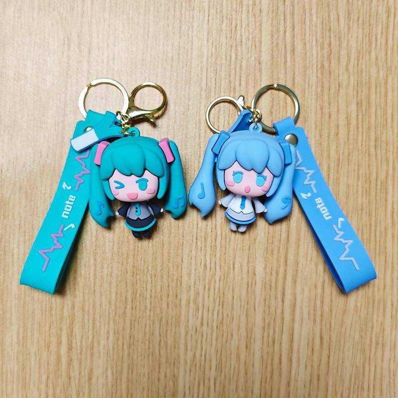 Hatsune Miku Cartoon Mädchen PVC Schlüsselanhänger Figur – Niedlicher Rucksackanhänger & Kleines Geschenk von Joom DACH