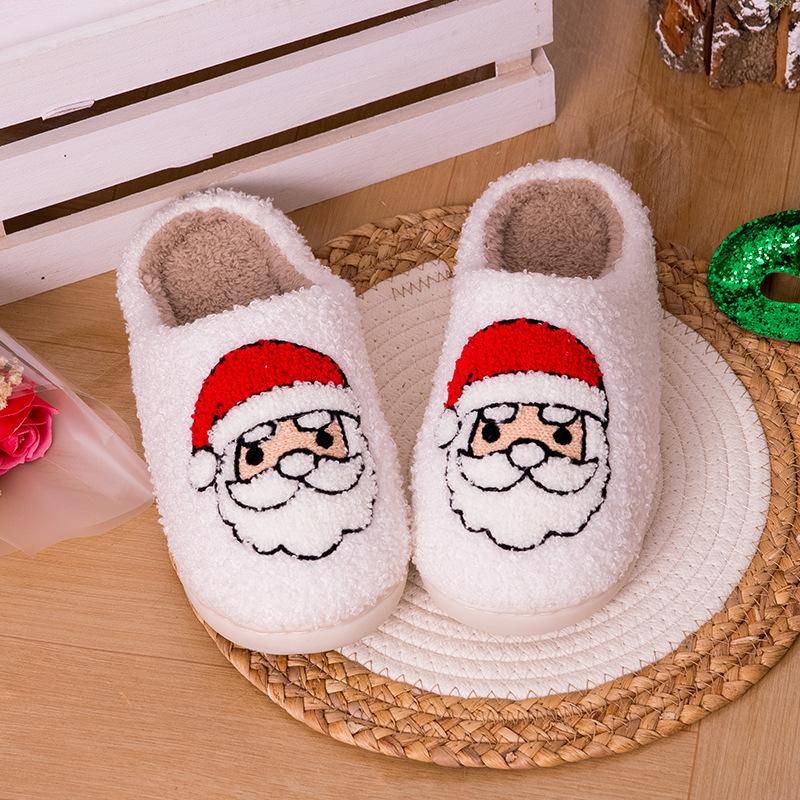 Hause Wärme Winter Baumwolle Hausschuhe Paare Männer und Frauen Weihnachten Handtuch Bestickte Hausschuhe Rutschfeste 38-39 von Joom DACH