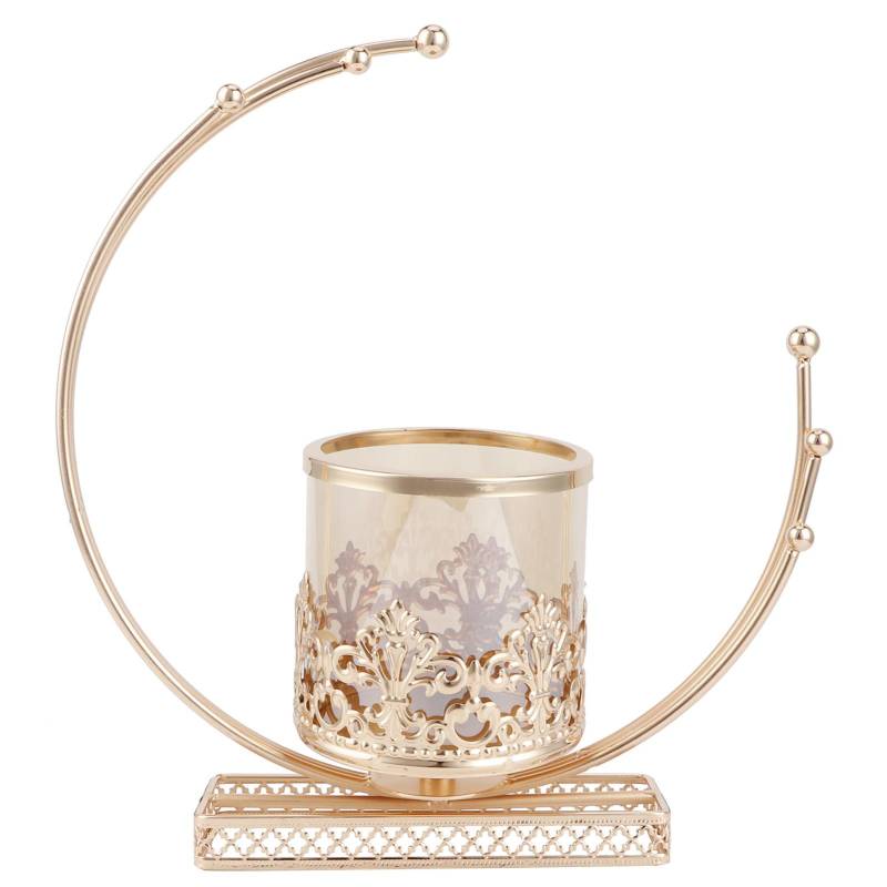 Haushalt Dekorative Kerzenhalter Ständer Schmiedeeisen Kerzenständer mit Windschutz Glasabdeckung von Joom DACH