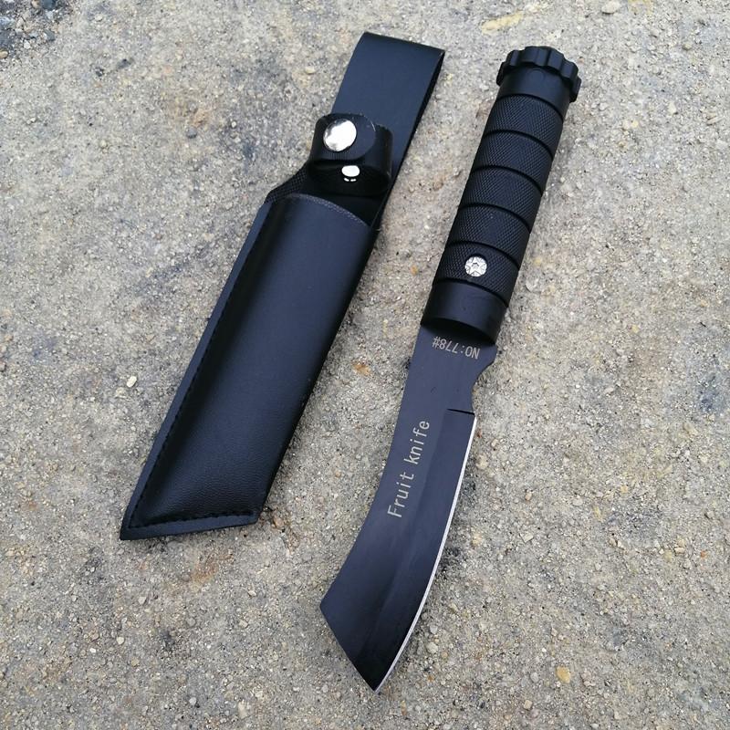 Haushalt Küche Messer Kleine Essen Hammel Schneiden Hammelfleisch Rindfleisch Messer Gerade Messer Mehrzweck Obst Messer Schälmesser 5CR13mov Stahl With Cover schwarz von Joom DACH