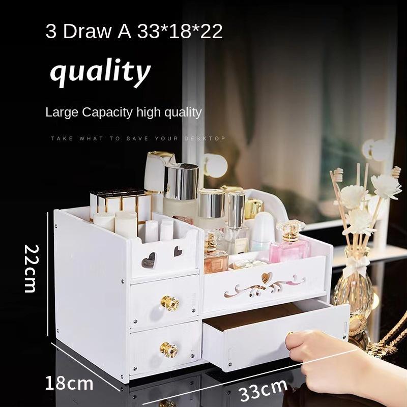 Haushalt Mehrschichtige Schmuckschatulle Große Kapazität Kosmetikspiegel Aufbewahrungsbox Schublade Desktop mit Spiegel Kosmetik Aufbewahrungsbox von Joom DACH