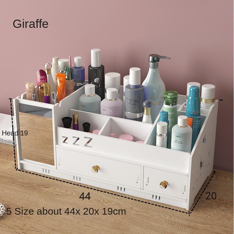 Haushalt Mehrschichtige Schmuckschatulle Große Kapazität Kosmetikspiegel Aufbewahrungsbox Schublade Desktop mit Spiegel Kosmetik Aufbewahrungsbox von Joom DACH