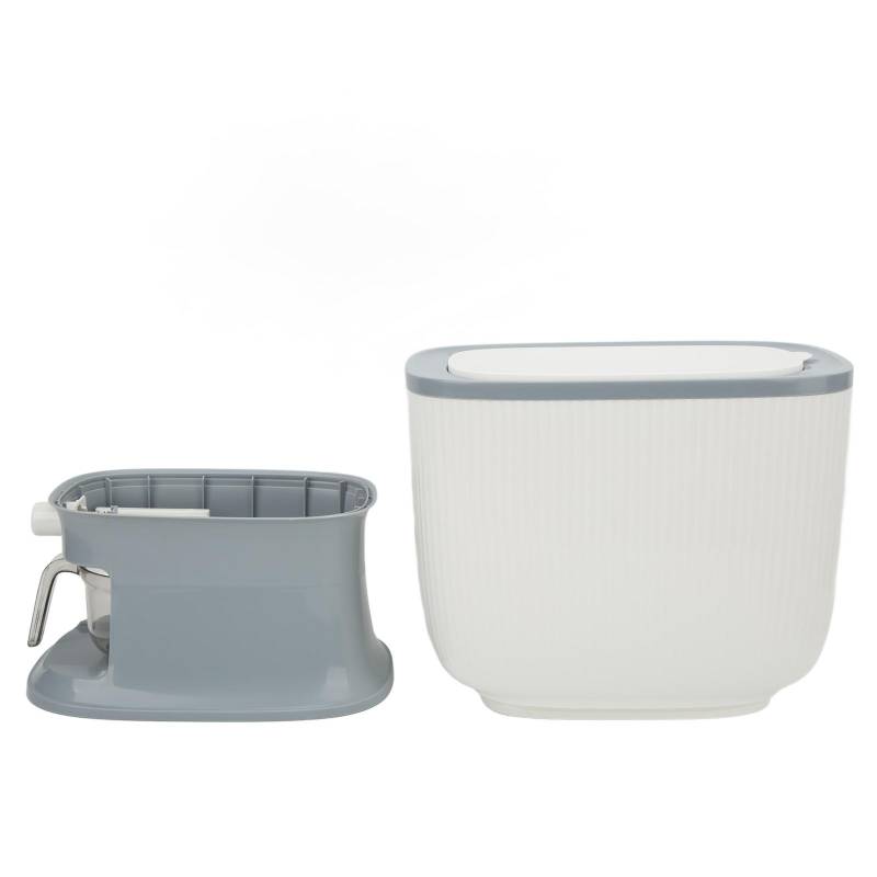 Haushalts-Reisspender Großes Fassungsvermögen Automatischer Rückprall Lebensmittel Getreidelagerbehälter mit Becher grau von Joom DACH