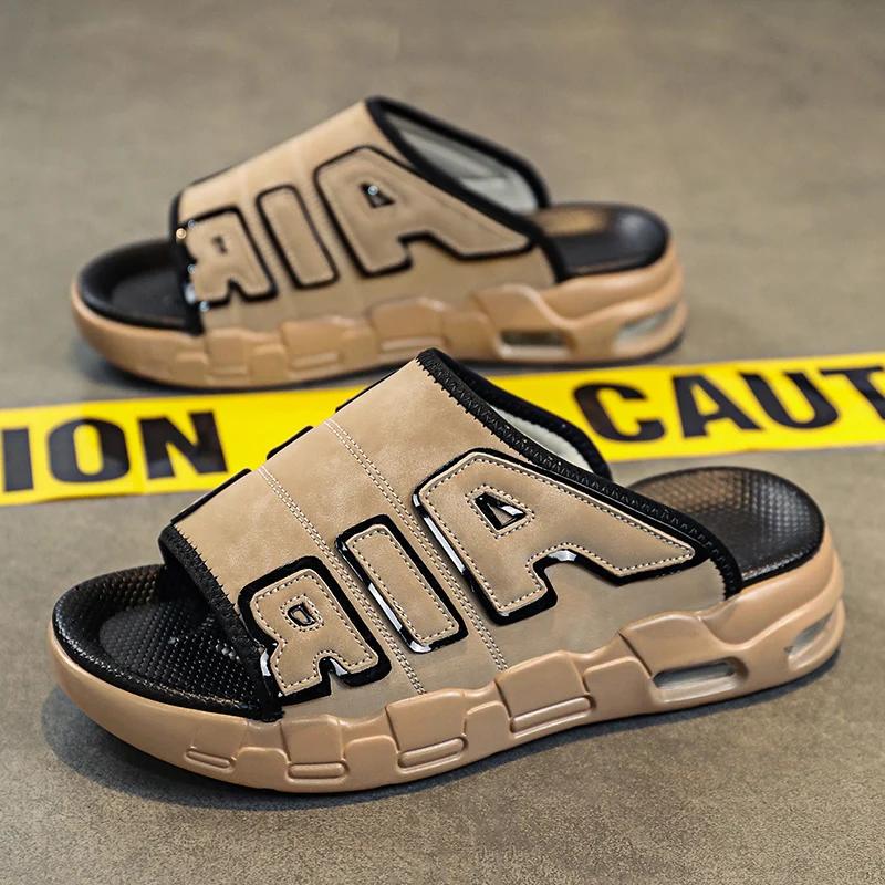 Hausschuhe Herren Air Kissen Design Slide Man Sommer Neue PVC Weiche Rutschfeste Herren Sport Hausschuhe für Männer Flip Flops Chanclas Hombre 40 von Joom DACH