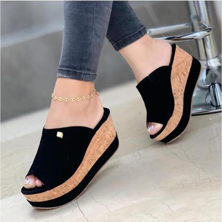 Hausschuhe Sommer Clogs Keile Retro Fisch Mund Große Größe Sandalen Frauen High Heel Plattform Einfarbig Plus Größe Schuhe Alias 38 schwarz Hausschuhe Sommer Clogs Keile Retro Fisch Mund Große Größe Sandalen Frauen High Heel Plattform Einfarbig Plus Größe Schuhe Alias 38 schwarz von Joom DACH