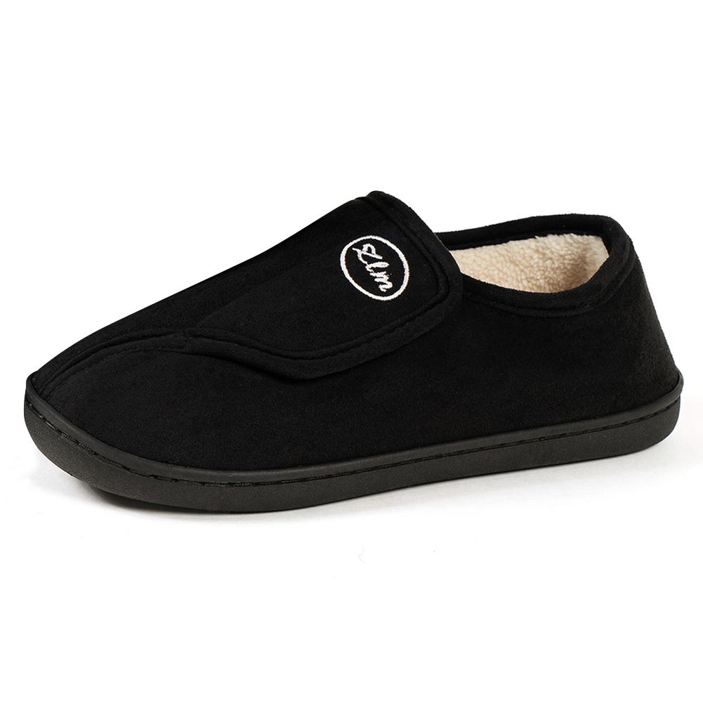 Hausschuhe für Herren aus Wildleder, bequem, warm, Plüsch, Schlupfschuhe, rutschfest, für drinnen und draußen 42-43 schwarz von Joom DACH