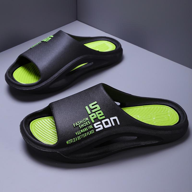 Hausschuhe für Herren im Herbststil mit dicker Sohle: Rutschfeste Outdoor & Indoor Flip Flops mit Trittkomfort 36-37 grün/schwarz von Joom DACH