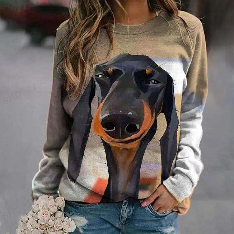 Haustier Hund Hoodie 3D Animal Print Rundhals Langarm Sweats Harajuku Hoodies Hochwertiger Mantel Mädchen Trainingsanzug Damen Sudaderas 8XL von Joom DACH