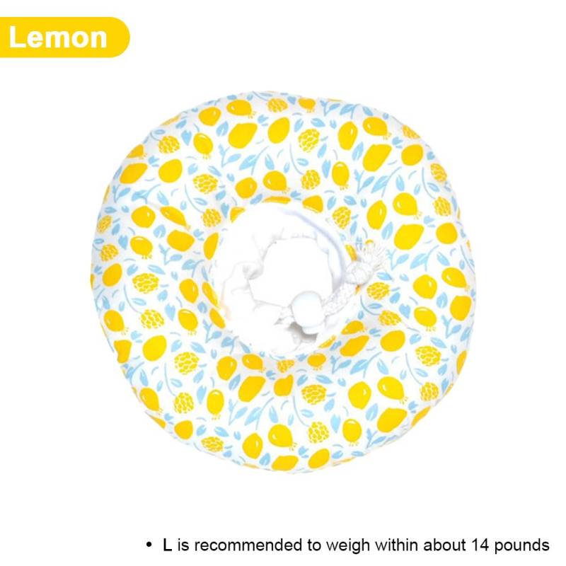 Haustier Katze E-Kragen Erholungskegel Schutz Elizabeth-Kragen Verstellbarer Baumwollmischkragen Bedruckter Elizabeth-Kreis für Katze Lemon-L von Joom DACH