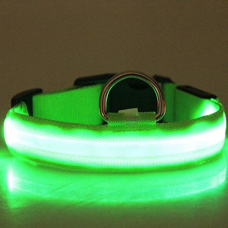 Haustierhalsband für beleuchtetes Nylon, einfarbig, LED-Hundehalsband, Leuchthalsband XS grün Haustierhalsband für beleuchtetes Nylon, einfarbig, LED-Hundehalsband, Leuchthalsband XS grün von Joom DACH