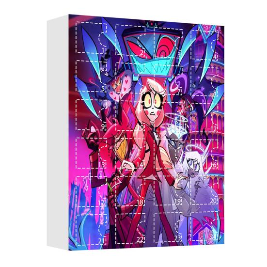 Hazbin Hotel Adventskalender 24 Tage Weihnachts-Countdown-Box mit einzigartigem Fensterdesign Multifunktionale Weihnachtsdekoration für Kinderzimmer Häuser Autos C von Joom DACH