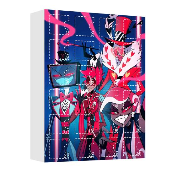 Hazbin Hotel Adventskalender 24 Tage Weihnachts-Countdown-Box mit einzigartigem Fensterdesign Multifunktionale Weihnachtsdekoration für Kinderzimmer Häuser Autos F von Joom DACH